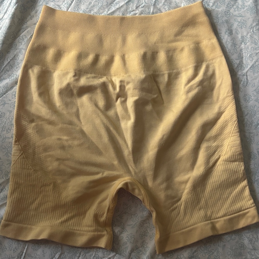 Women's Yellow High-Waisted Shorts